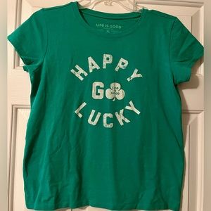 Girls “Life Is Good” Size XL (12-14) Happy Go Lucky - St. Patrick’s - Never Worn